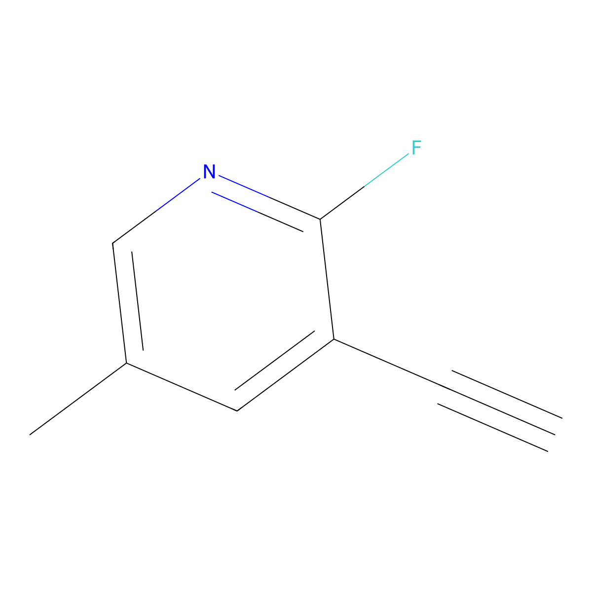 3-Ethynyl-2-fluoro-5-methylpyridine molecular structure, CAS 1824307-41-6