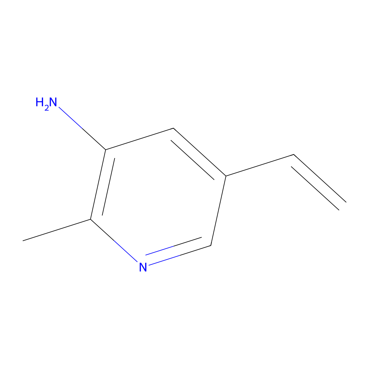 2-Methyl-5-vinylpyridin-3-amine molecular structure, CAS 1824307-54-1