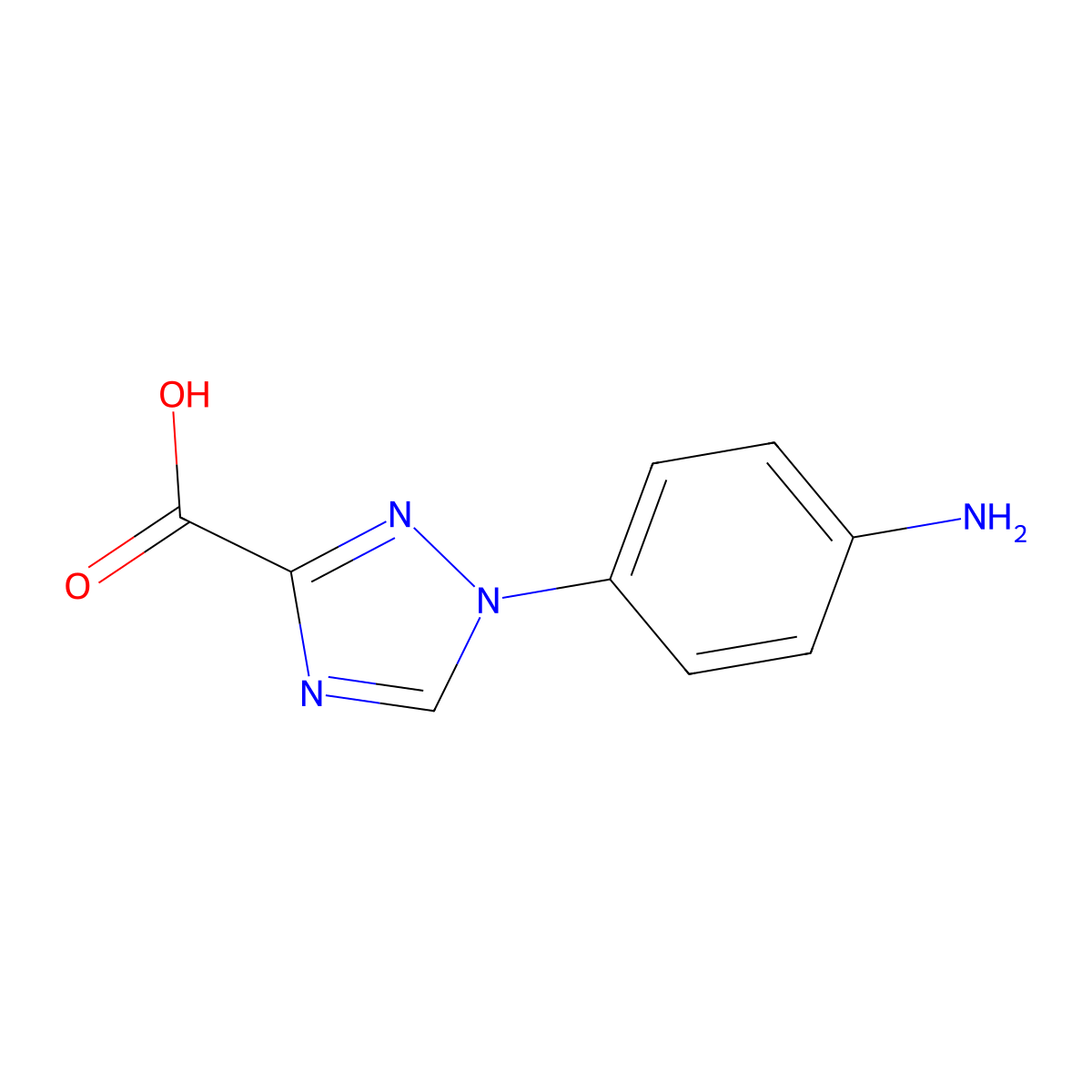1-(4-aminophenyl)-1H-1,2,4-triazole-3-carboxylic acid molecular structure, CAS 1824308-42-0