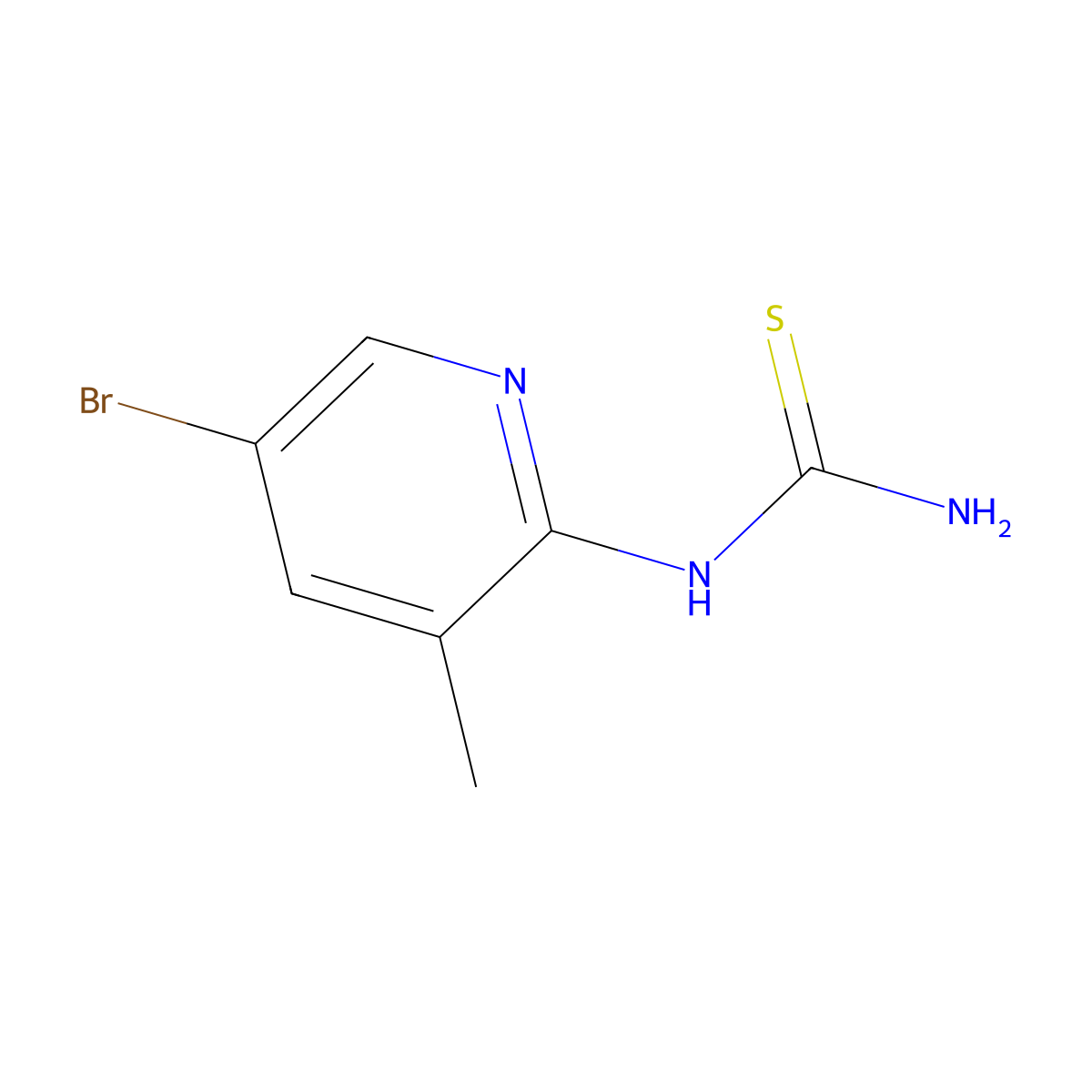N-(5-Bromo-3-methyl-2-pyridyl)thiourea molecular structure, CAS 1824308-55-5
