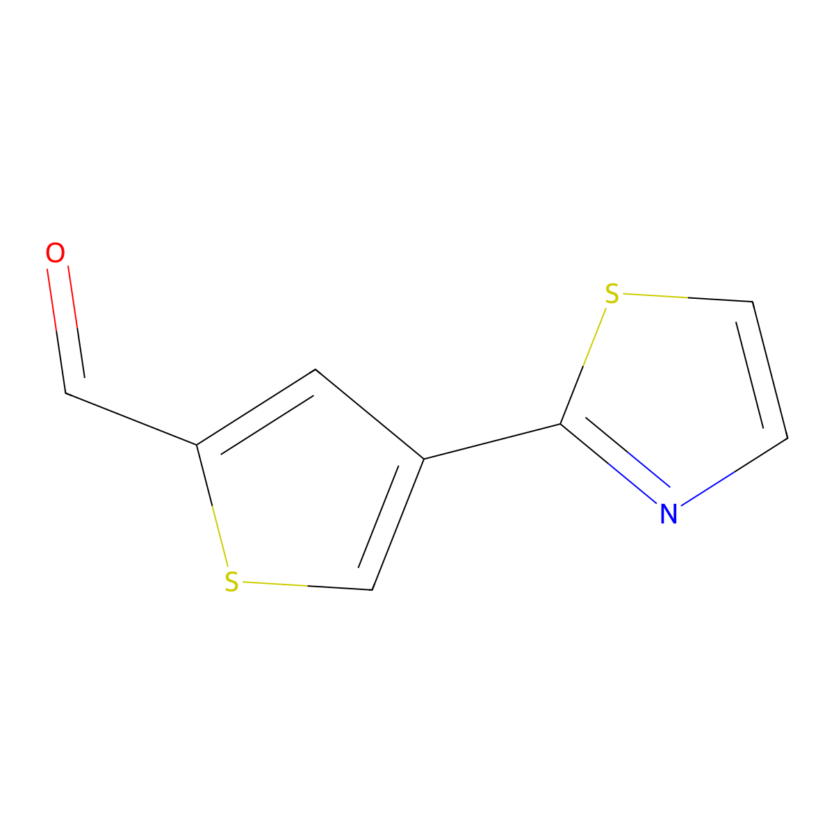 4-(1,3-Thiazol-2-YL)thiophene-2-carbaldehyde molecular structure, CAS 1824309-48-9