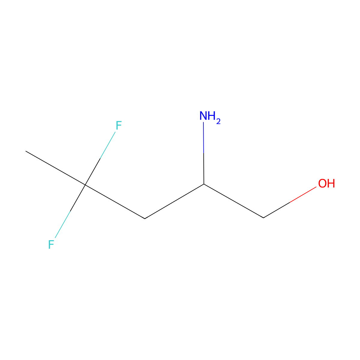 2-Amino-4,4-difluoropentan-1-ol molecular structure, CAS 1824309-51-4