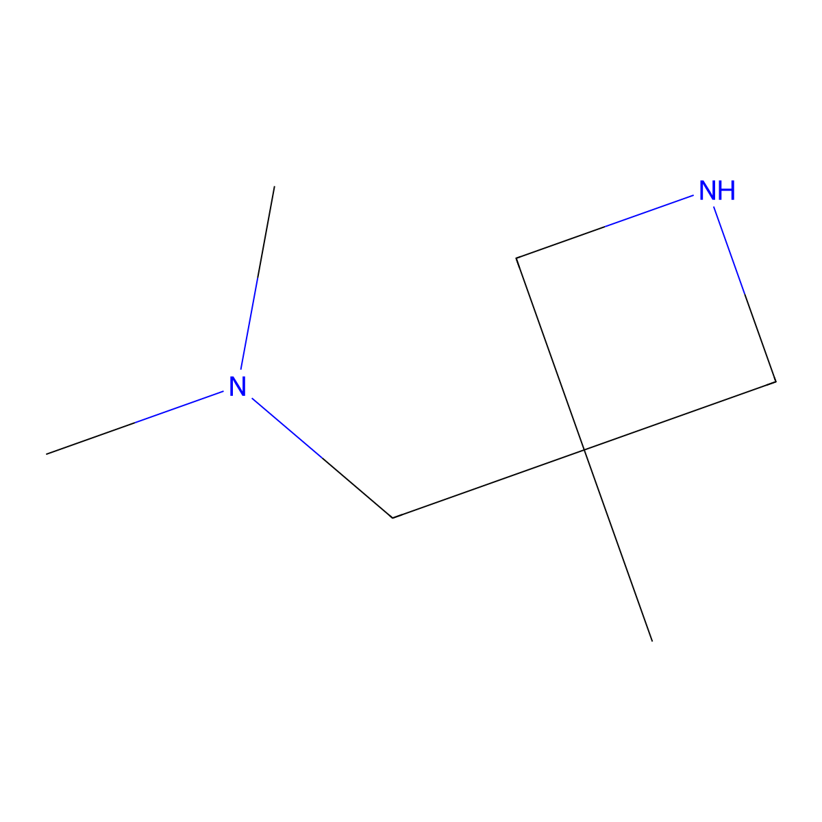 N,N-dimethyl-1-(3-methylazetidin-3-yl)methanamine molecular structure, CAS 1824314-69-3