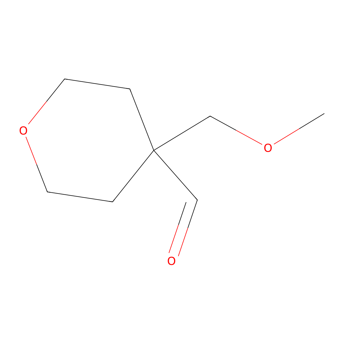 4-(Methoxymethyl)oxane-4-carbaldehyde molecular structure, CAS 1824316-03-1