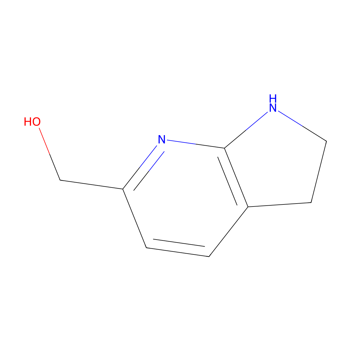 2,3-Dihydro-1H-pyrrolo[2,3-b]pyridin-6-ylmethanol molecular structure, CAS 1824316-09-7