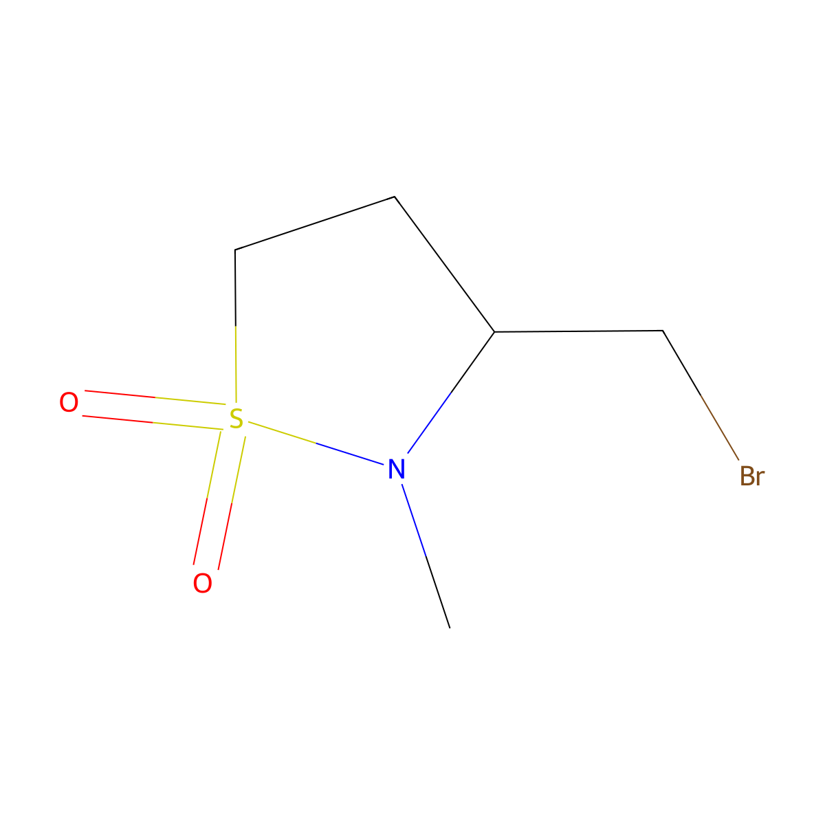 3-(Bromomethyl)-2-methyl-1lambda6,2-thiazolidine-1,1-dione molecular structure, CAS 1824316-99-5