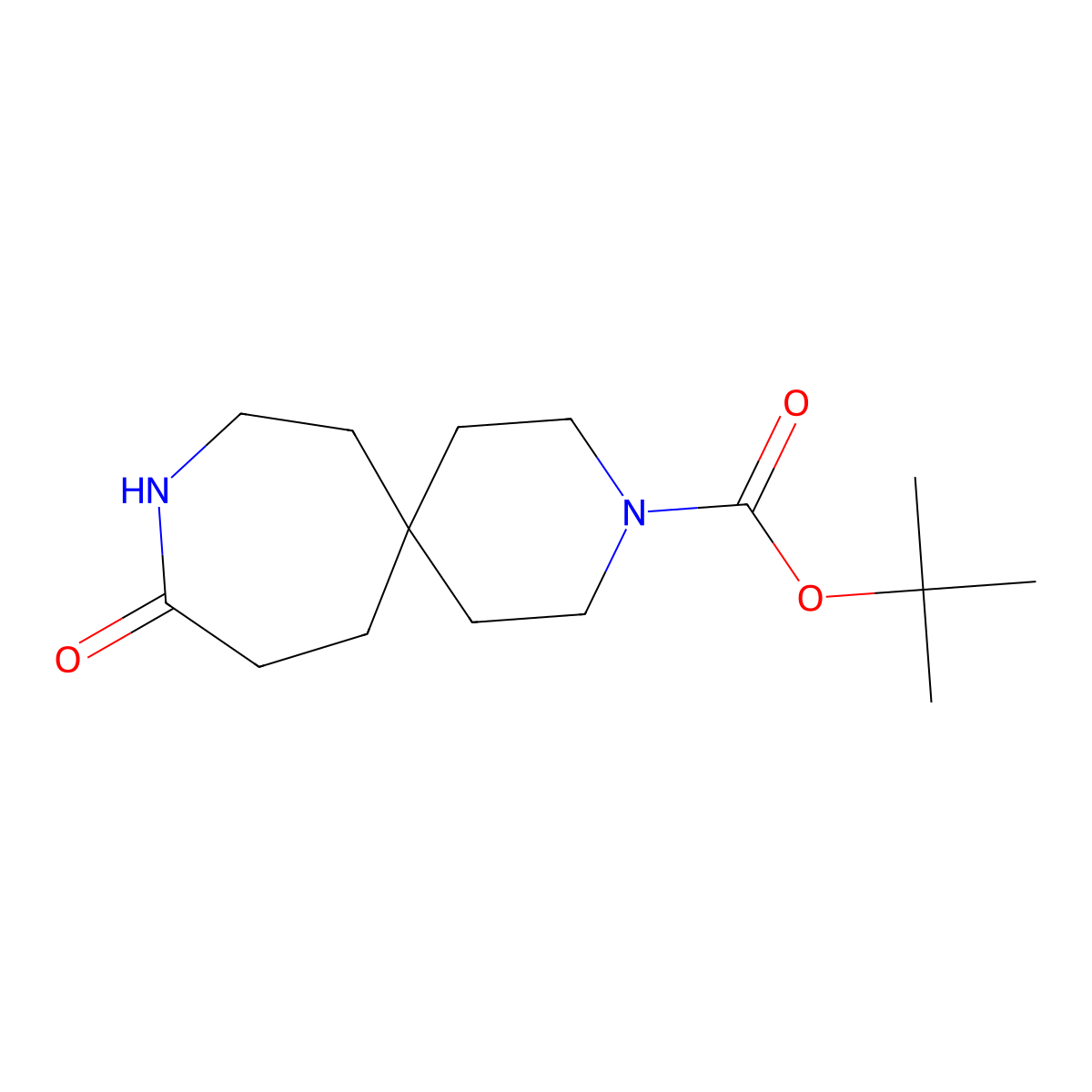 Tert-butyl 9-oxo-3,10-diazaspiro[5.6]dodecane-3-carboxylate molecular structure, CAS 1824317-42-1