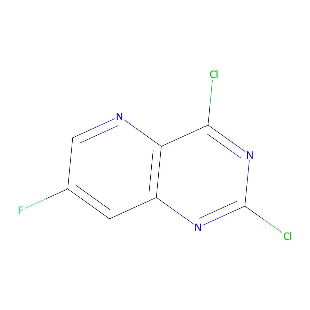 2,4-Dichloro-7-fluoropyrido[3,2-d]pyrimidine molecular structure, CAS 1824318-03-7
