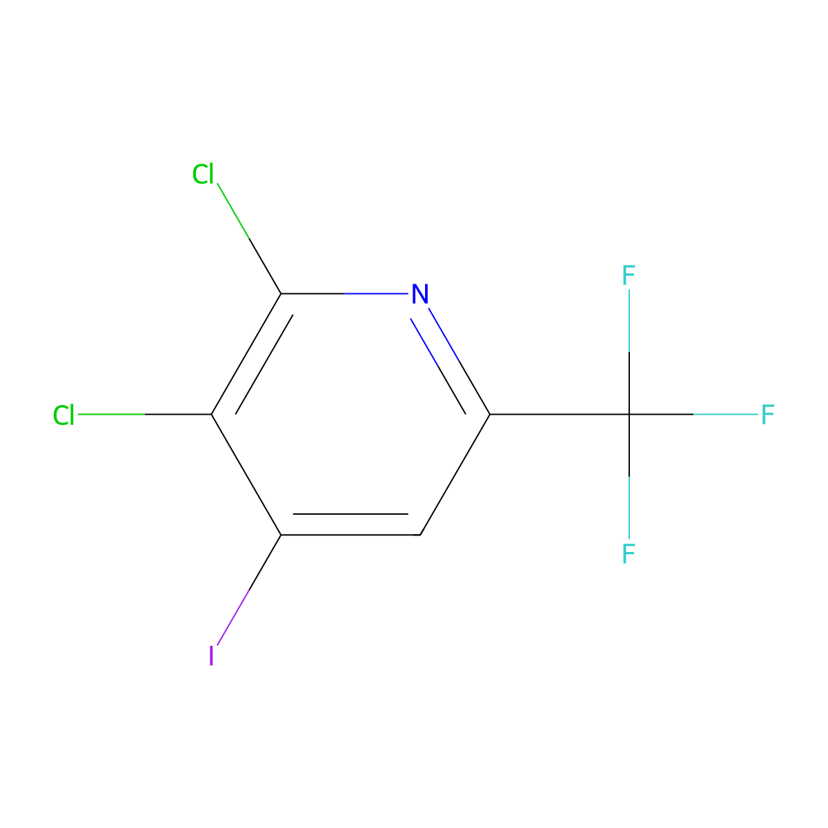 2,3-Dichloro-4-iodo-6-(trifluoromethyl)pyridine molecular structure, CAS 1824318-20-8