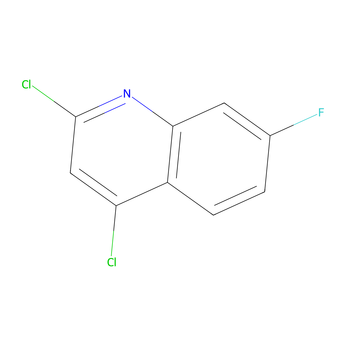 2,4-Dichloro-7-fluoroquinoline molecular structure, CAS 1824318-90-2