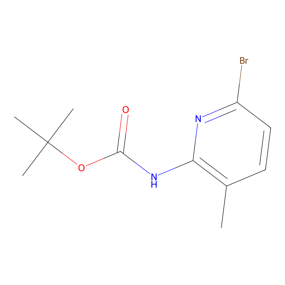tert-Butyl (6-bromo-3-methylpyridin-2-yl)carbamate molecular structure, CAS 1824320-42-4