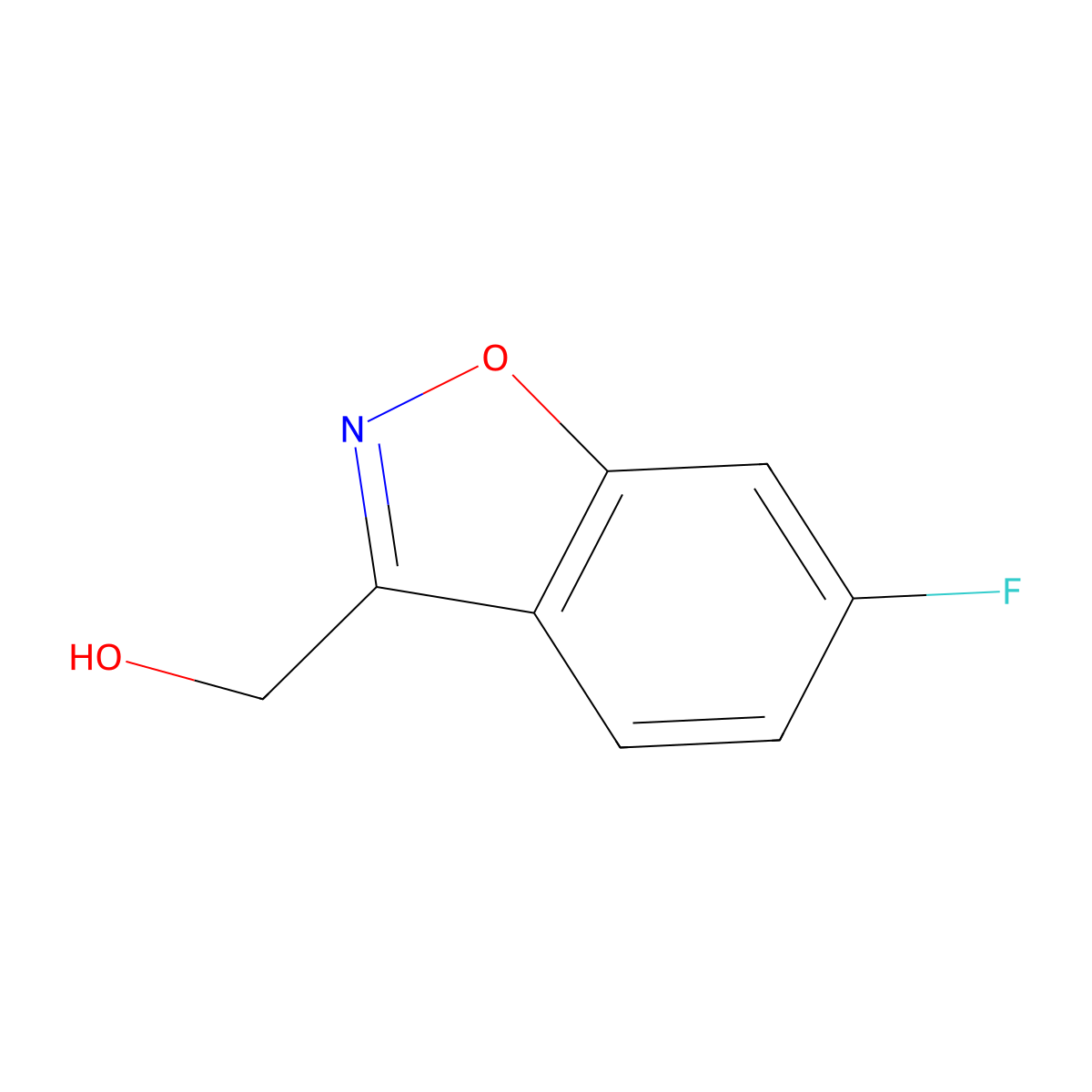 (6-Fluoro-1,2-benzoxazol-3-yl)methanol molecular structure, CAS 1824320-96-8