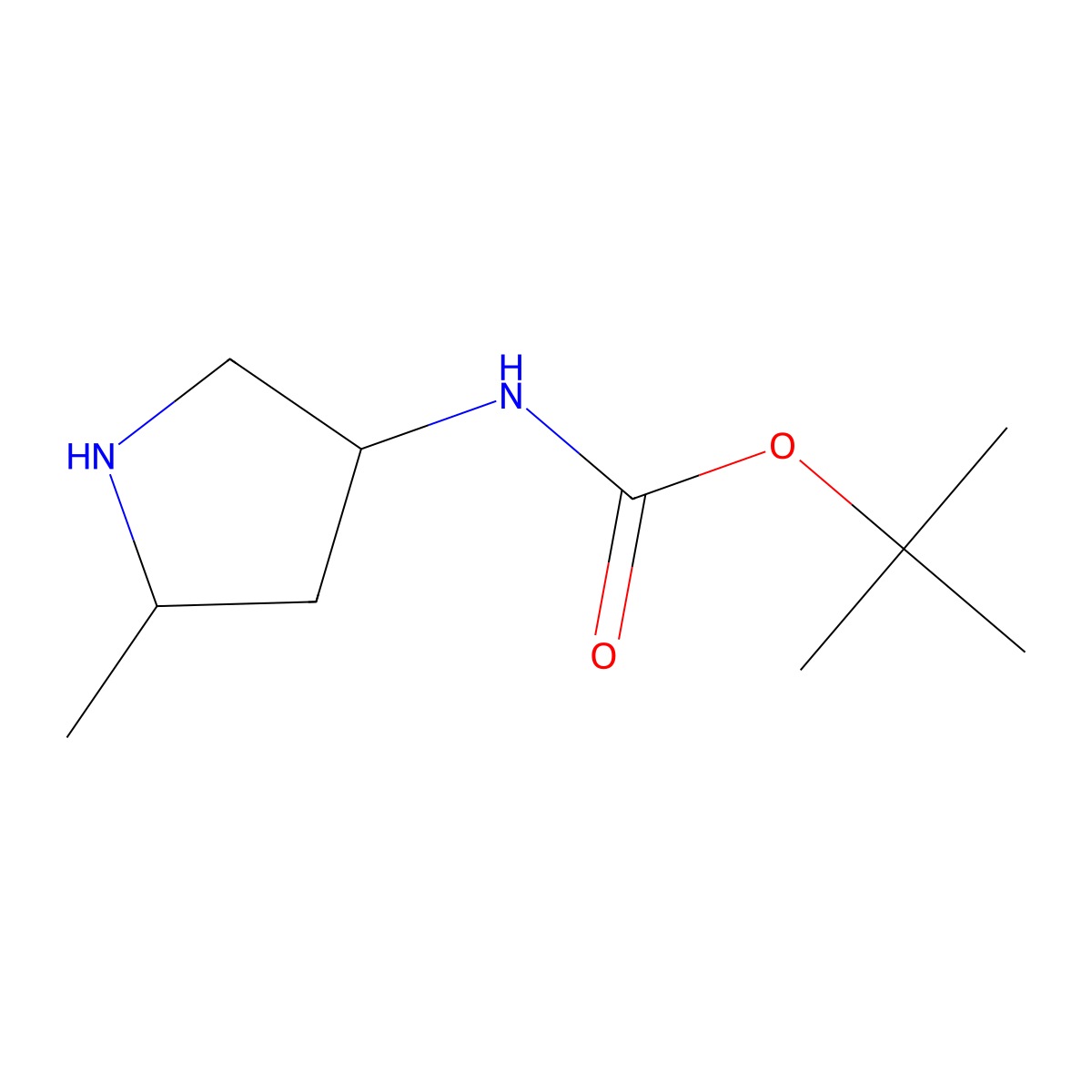 tert-butyl N-(5-methylpyrrolidin-3-yl)carbamate molecular structure, CAS 1824321-49-4