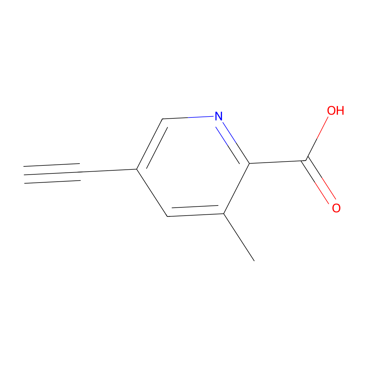 5-Ethynyl-3-methylpyridine-2-carboxylic acid molecular structure, CAS 1824321-79-0