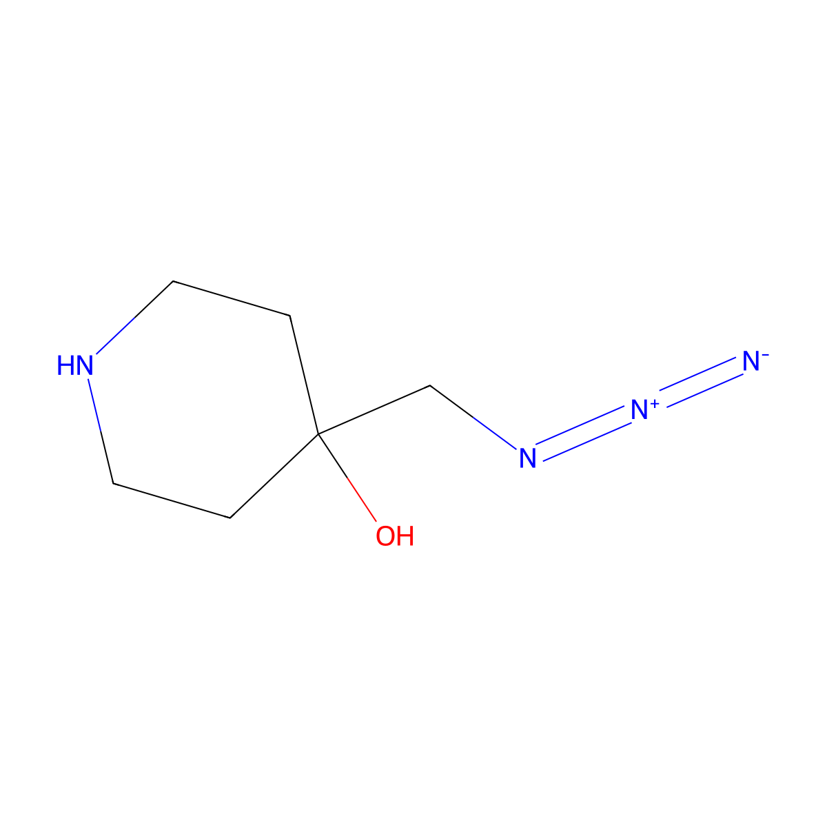 4-(Azidomethyl)piperidin-4-ol molecular structure, CAS 1824322-63-5