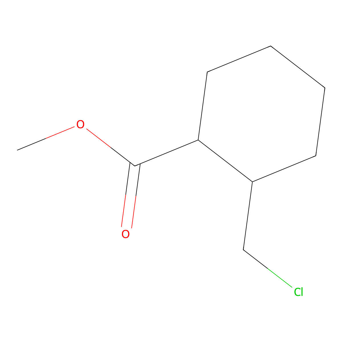 Methyl 2-(chloromethyl)cyclohexane-1-carboxylate molecular structure, CAS 1824322-83-9