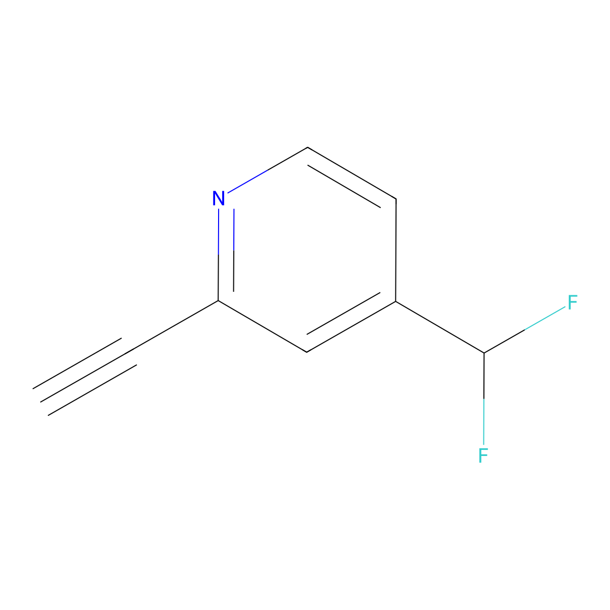 4-(Difluoromethyl)-2-ethynylpyridine molecular structure, CAS 1824324-31-3
