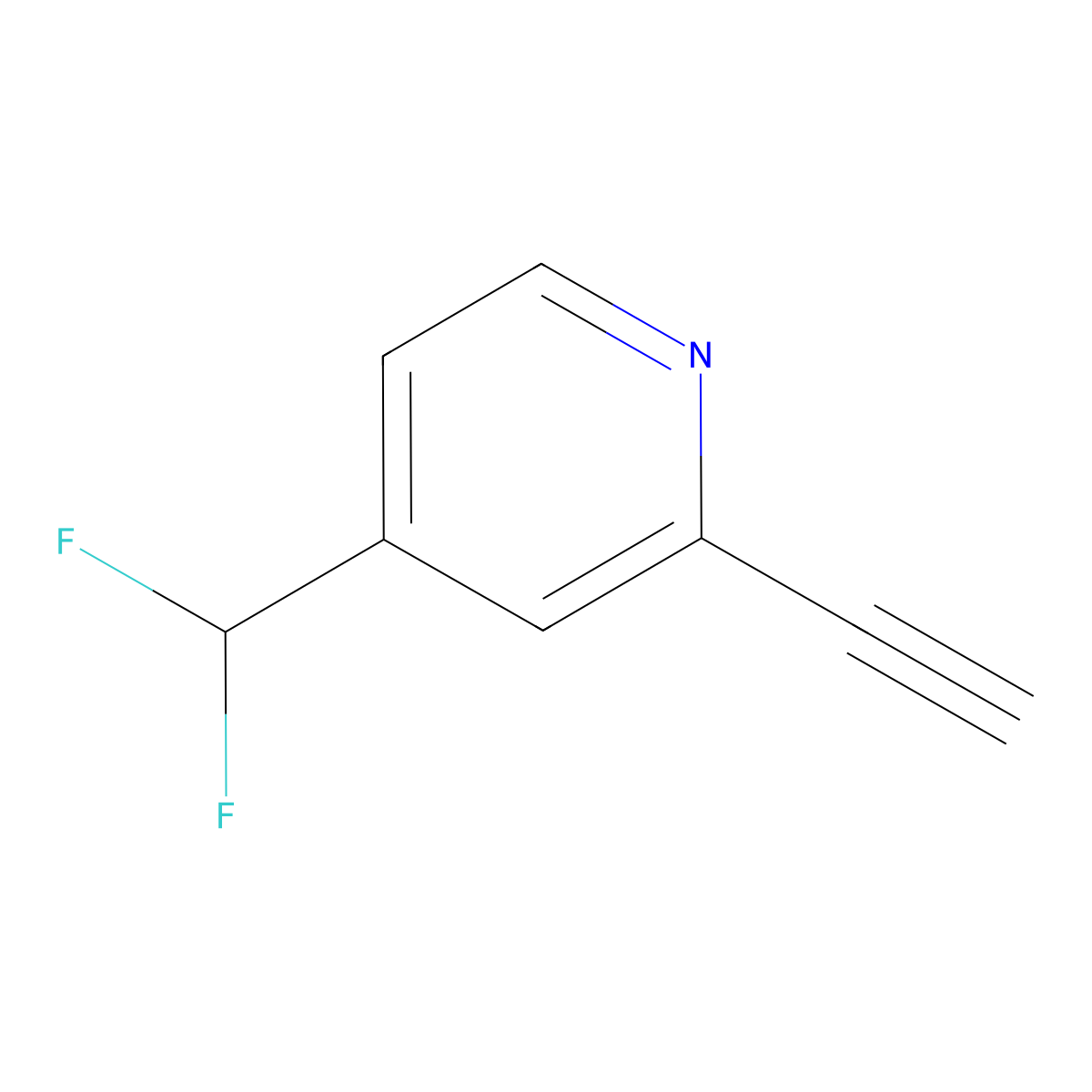 4-(Difluoromethyl)-2-ethynylpyridine molecular structure, CAS 1824324-31-3