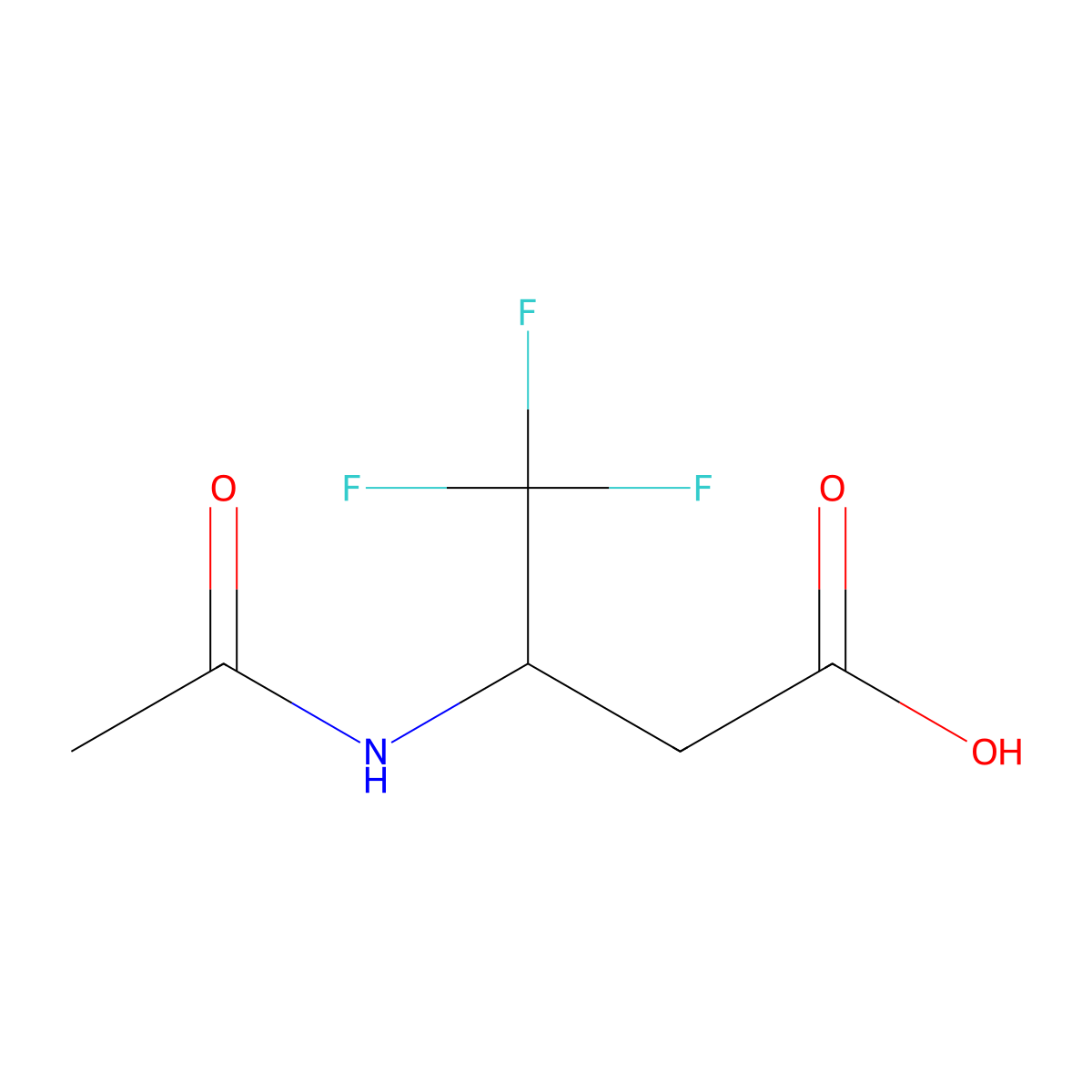 3-Acetamido-4,4,4-trifluorobutanoic acid molecular structure, CAS 1824327-28-7