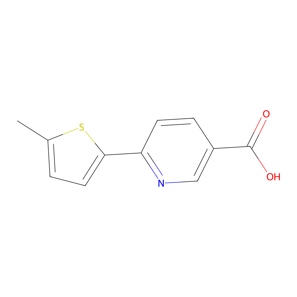 6-(5-Methylthiophen-2-YL)pyridine-3-carboxylic acid molecular structure, CAS 1824327-60-7