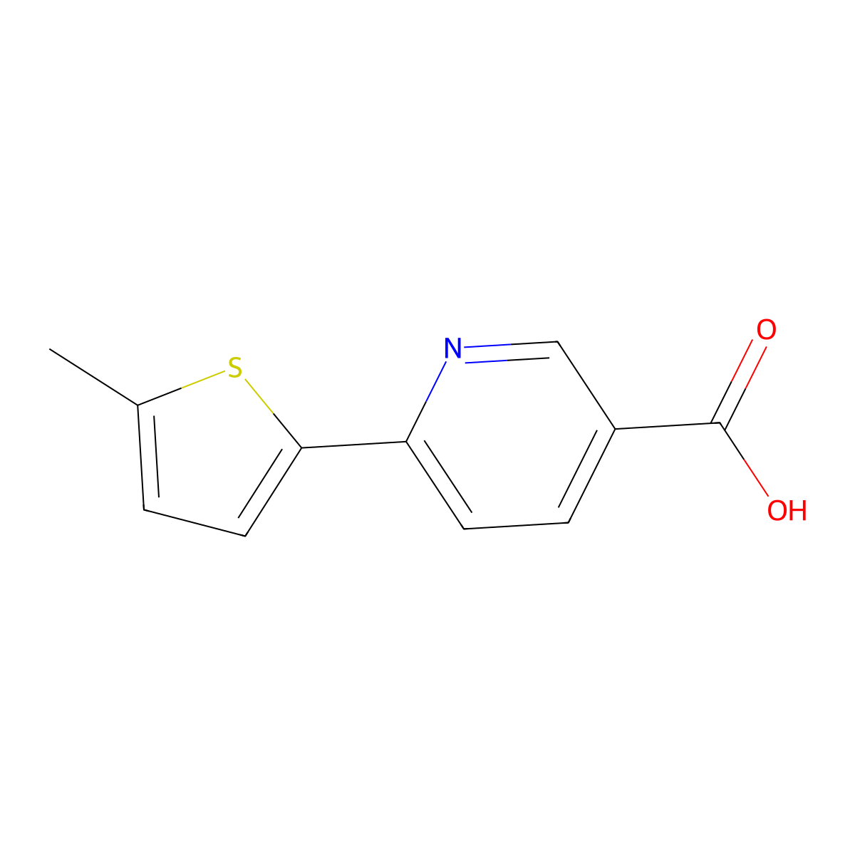 6-(5-Methylthiophen-2-YL)pyridine-3-carboxylic acid molecular structure, CAS 1824327-60-7