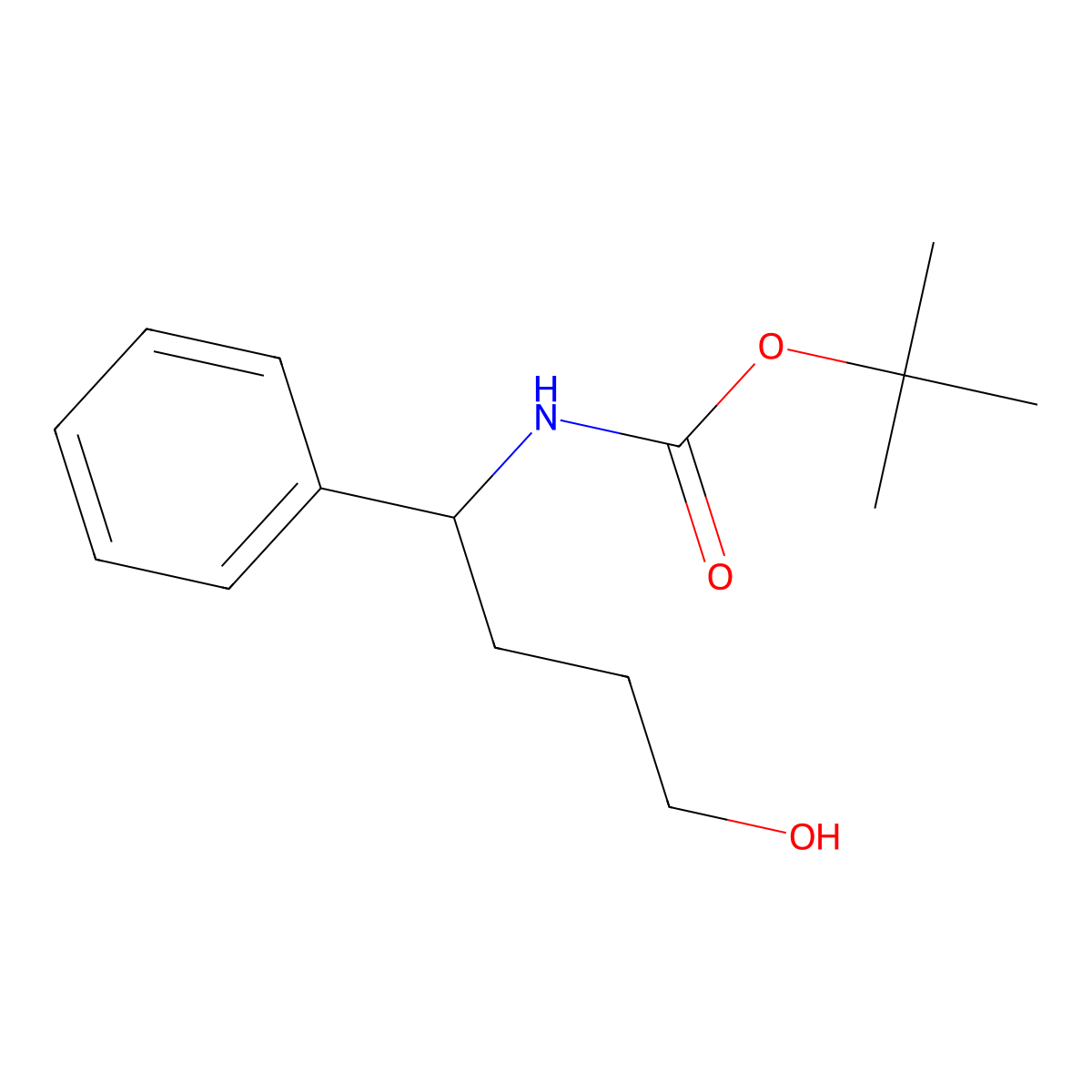 tert-butyl N-(4-hydroxy-1-phenylbutyl)carbamate molecular structure, CAS 1824327-61-8