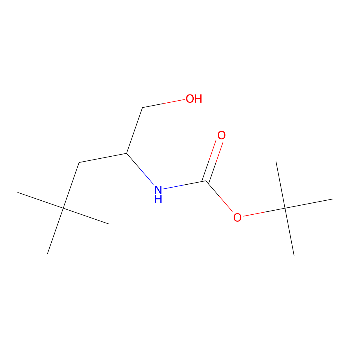 tert-butyl N-(1-hydroxy-4,4-dimethylpentan-2-yl)carbamate molecular structure, CAS 1824327-74-3