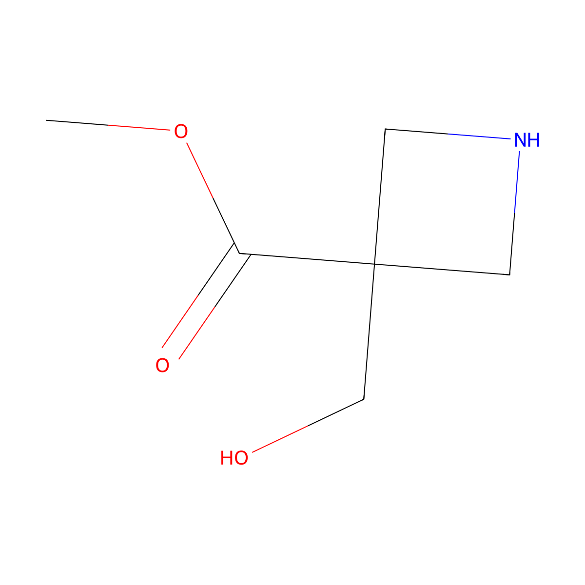 Methyl 3-(hydroxymethyl)azetidine-3-carboxylate molecular structure, CAS 1824327-94-7
