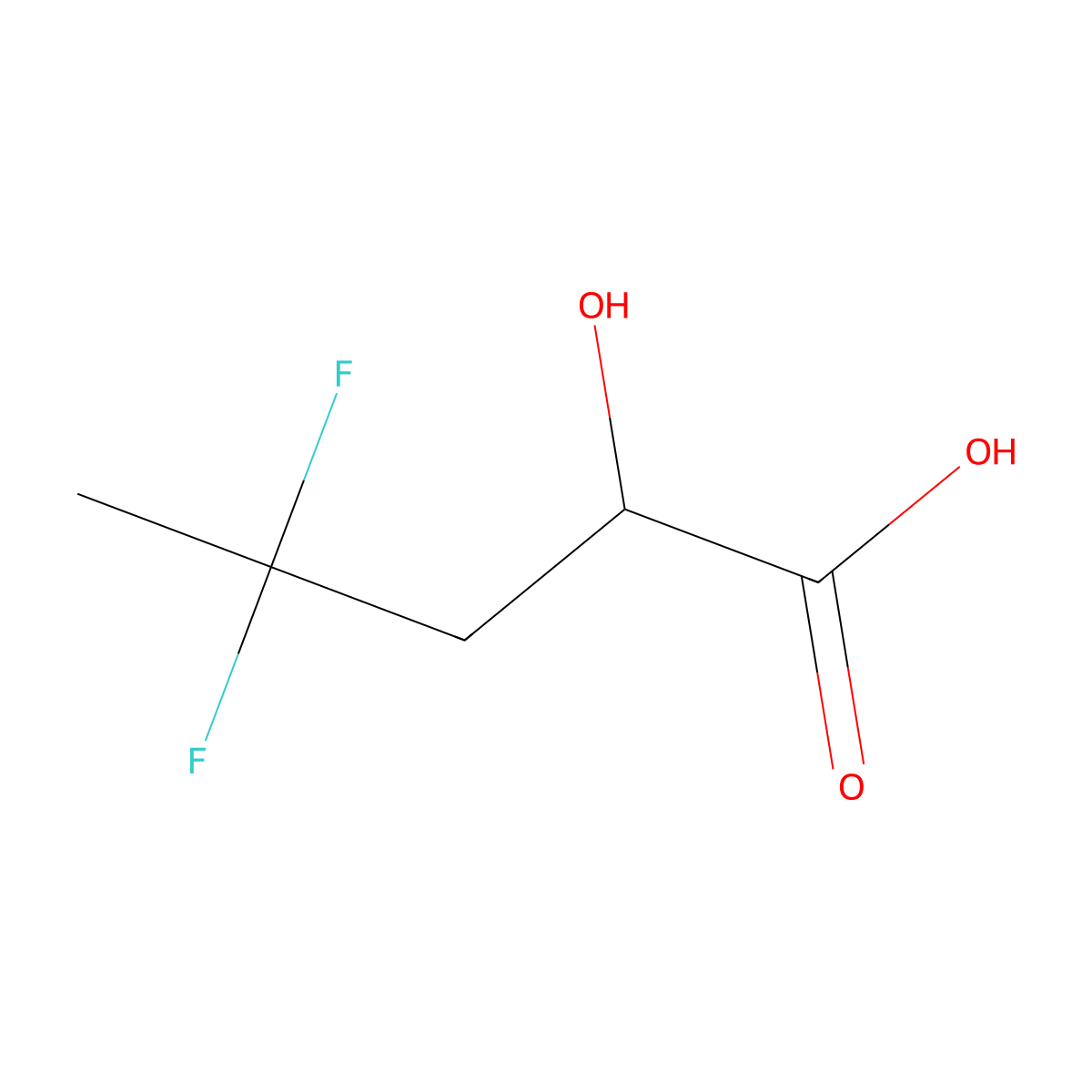 4,4-Difluoro-2-hydroxypentanoic acid molecular structure, CAS 1824327-97-0