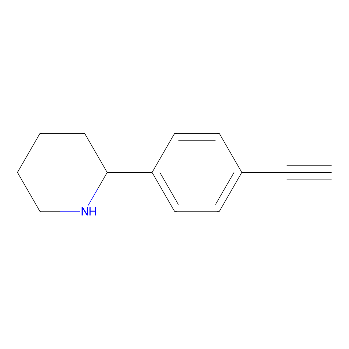 2-(4-Ethynylphenyl)piperidine molecular structure, CAS 1824330-22-4