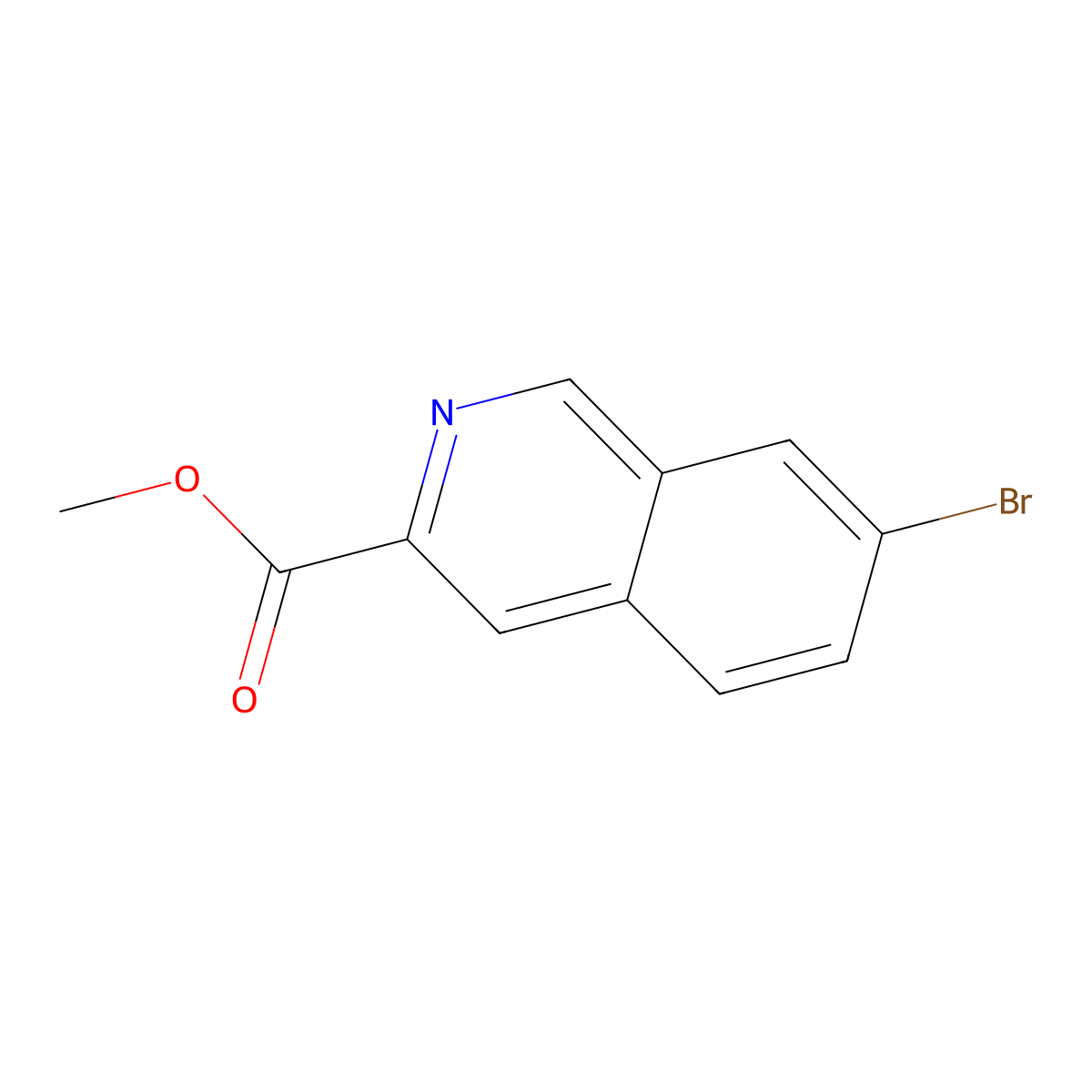 Methyl 7-bromoisoquinoline-3-carboxylate molecular structure, CAS 1824333-73-4