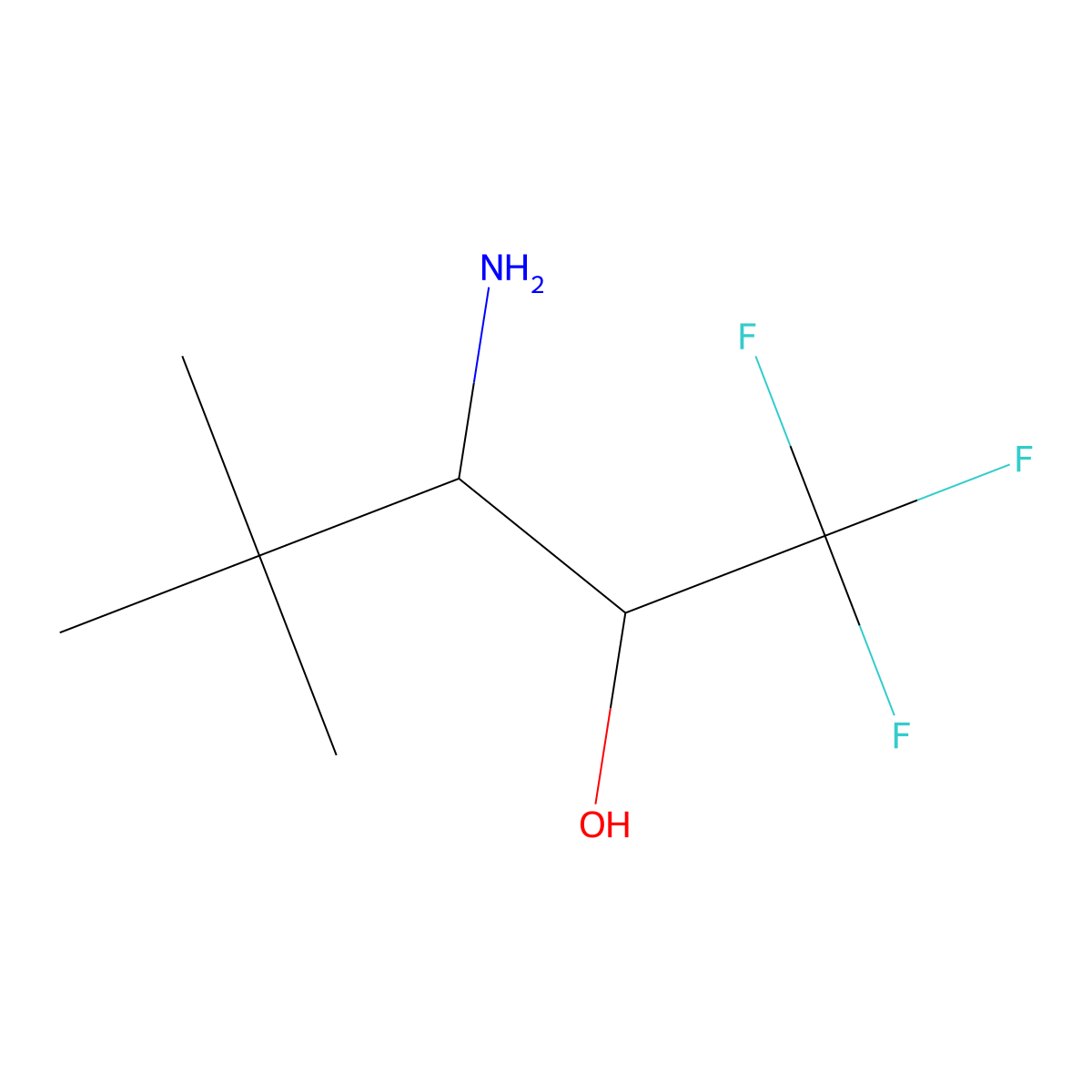 3-Amino-1,1,1-trifluoro-4,4-dimethylpentan-2-ol molecular structure, CAS 1824334-78-2