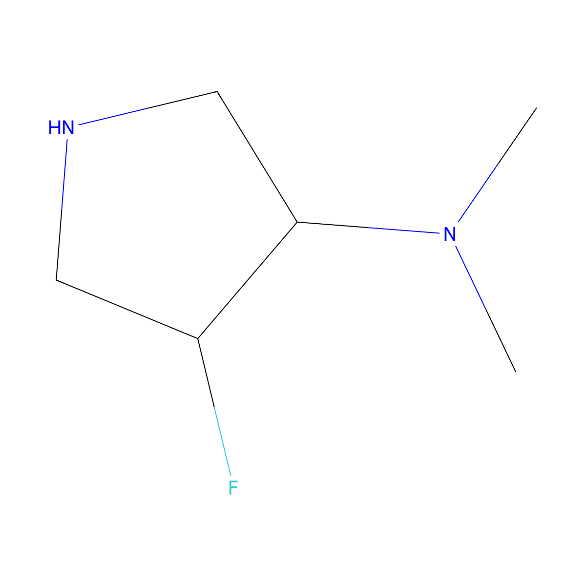 4-fluoro-N,N-dimethylpyrrolidin-3-amine molecular structure, CAS 1824334-96-4