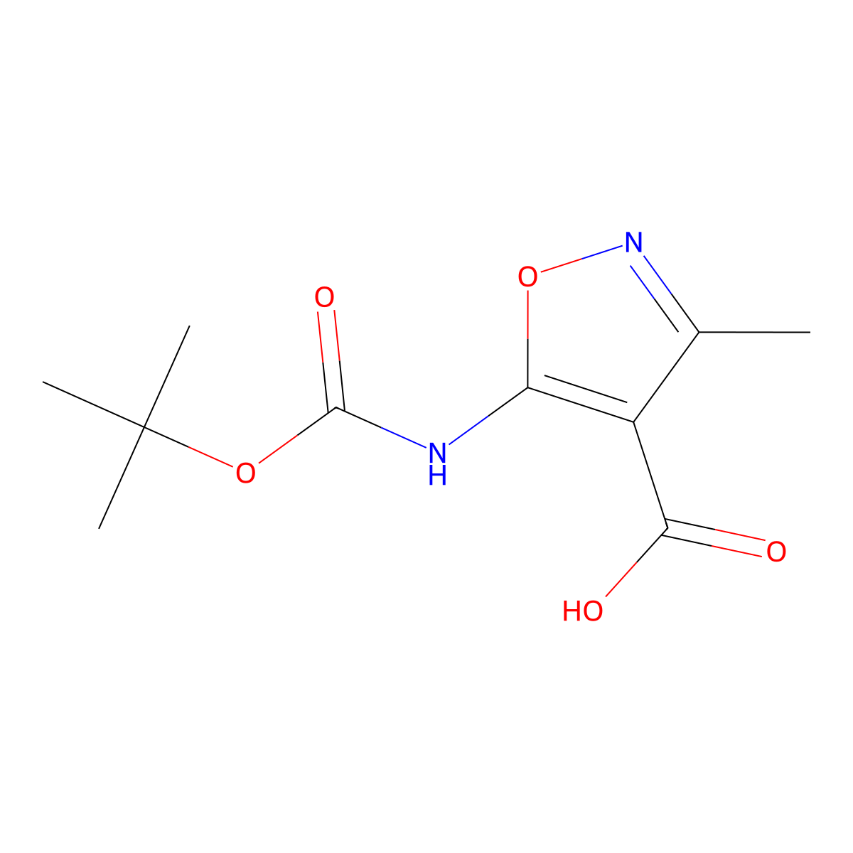 5-((tert-Butoxycarbonyl)amino)-3-methylisoxazole-4-carboxylic acid molecular structure, CAS 1824335-43-4