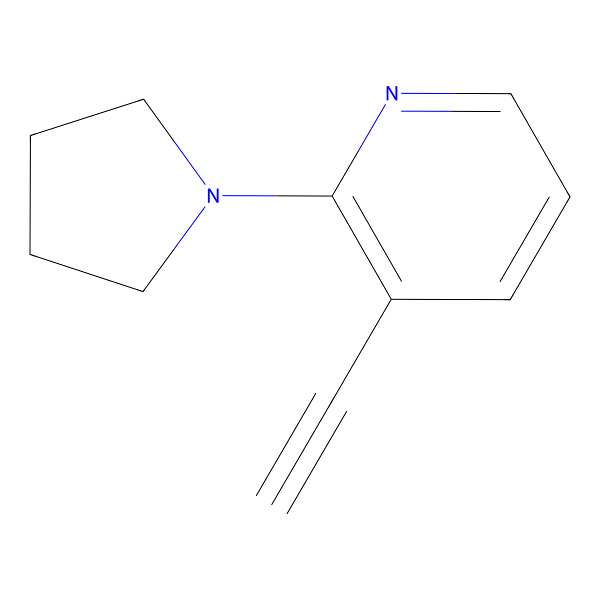 3-Ethynyl-2-(pyrrolidin-1-yl)pyridine molecular structure, CAS 1824338-49-9