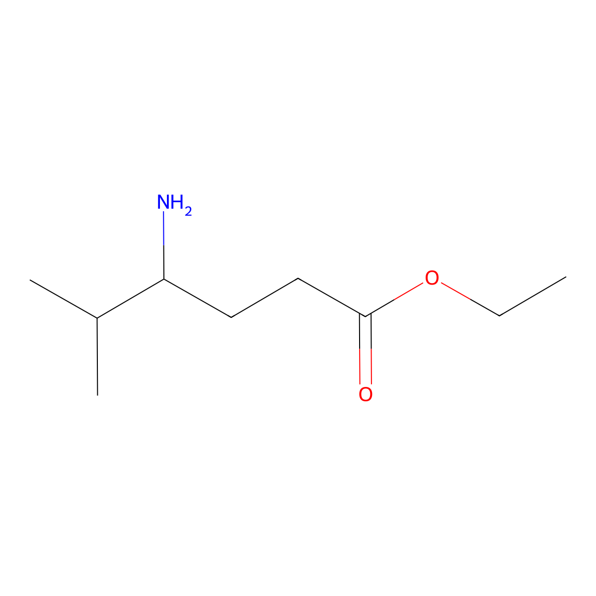 Ethyl 4-amino-5-methylhexanoate molecular structure, CAS 1824338-73-9