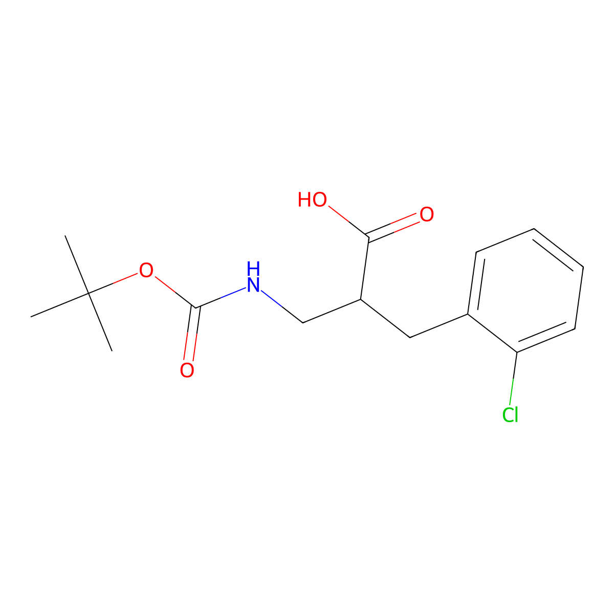 3-{[(Tert-butoxy)carbonyl]amino}-2-[(2-chlorophenyl)methyl]propanoic acid molecular structure, CAS 1824339-25-4