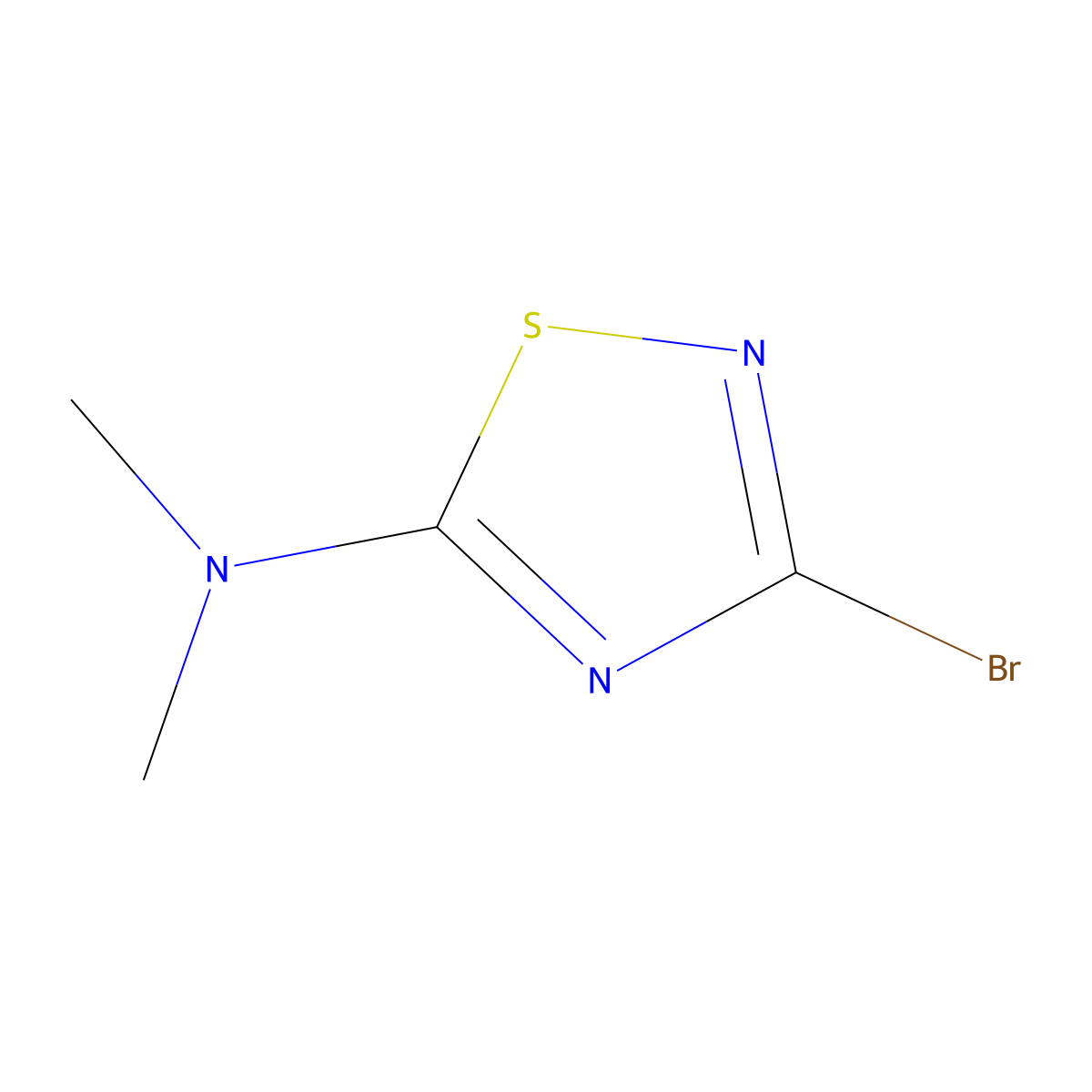 3-bromo-N,N-dimethyl-1,2,4-thiadiazol-5-amine molecular structure, CAS 1824339-51-6