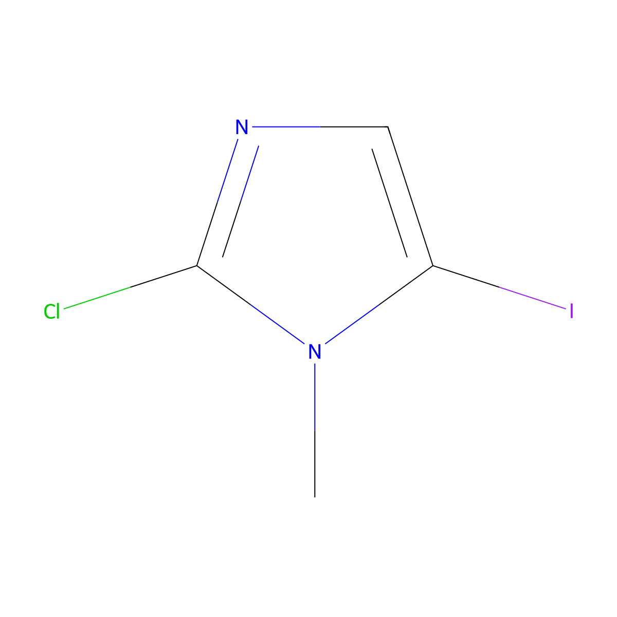 2-chloro-5-iodo-1-methyl-1H-imidazole molecular structure, CAS 1824340-79-5
