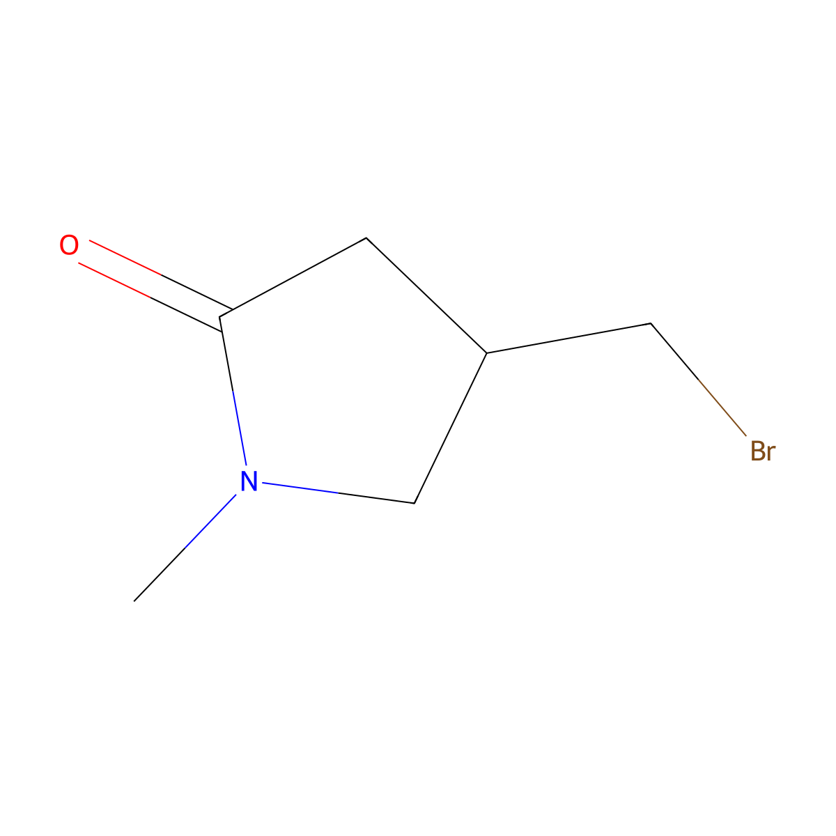 4-(Bromomethyl)-1-methylpyrrolidin-2-one molecular structure, CAS 1824342-89-3
