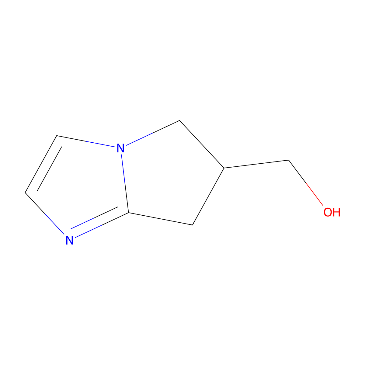 (5H,6H,7H-pyrrolo(1,2-a)imidazol-6-yl)methanol molecular structure, CAS 1824343-25-0