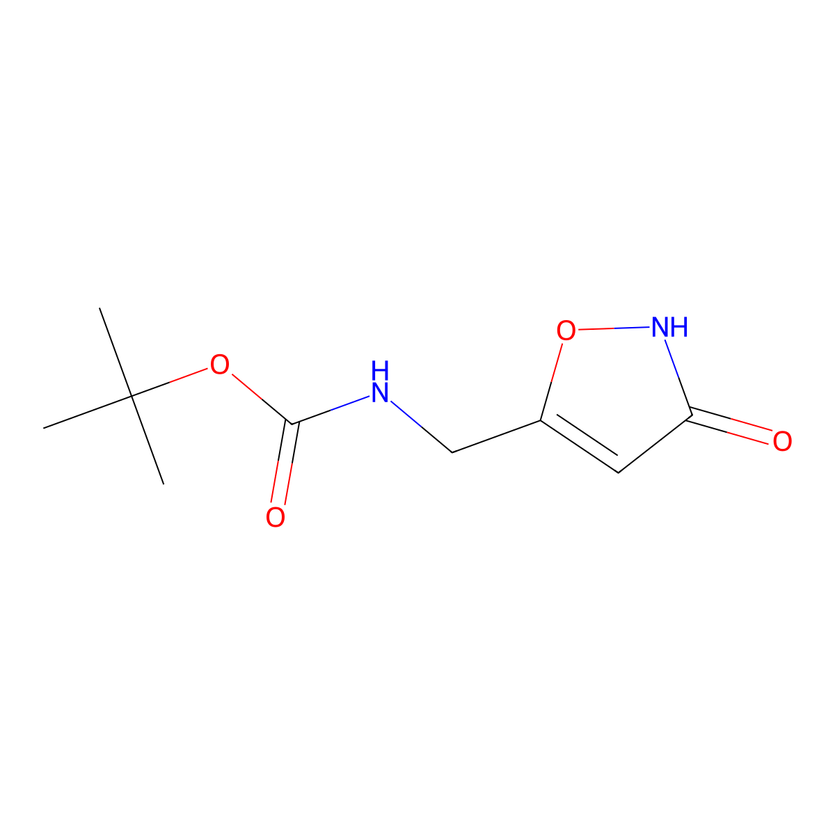 tert-butyl N-[(3-hydroxy-1,2-oxazol-5-yl)methyl]carbamate molecular structure, CAS 1824344-23-1