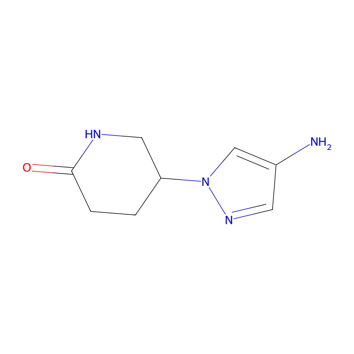 5-(4-Amino-1H-pyrazol-1-YL)piperidin-2-one molecular structure, CAS 1824344-63-9