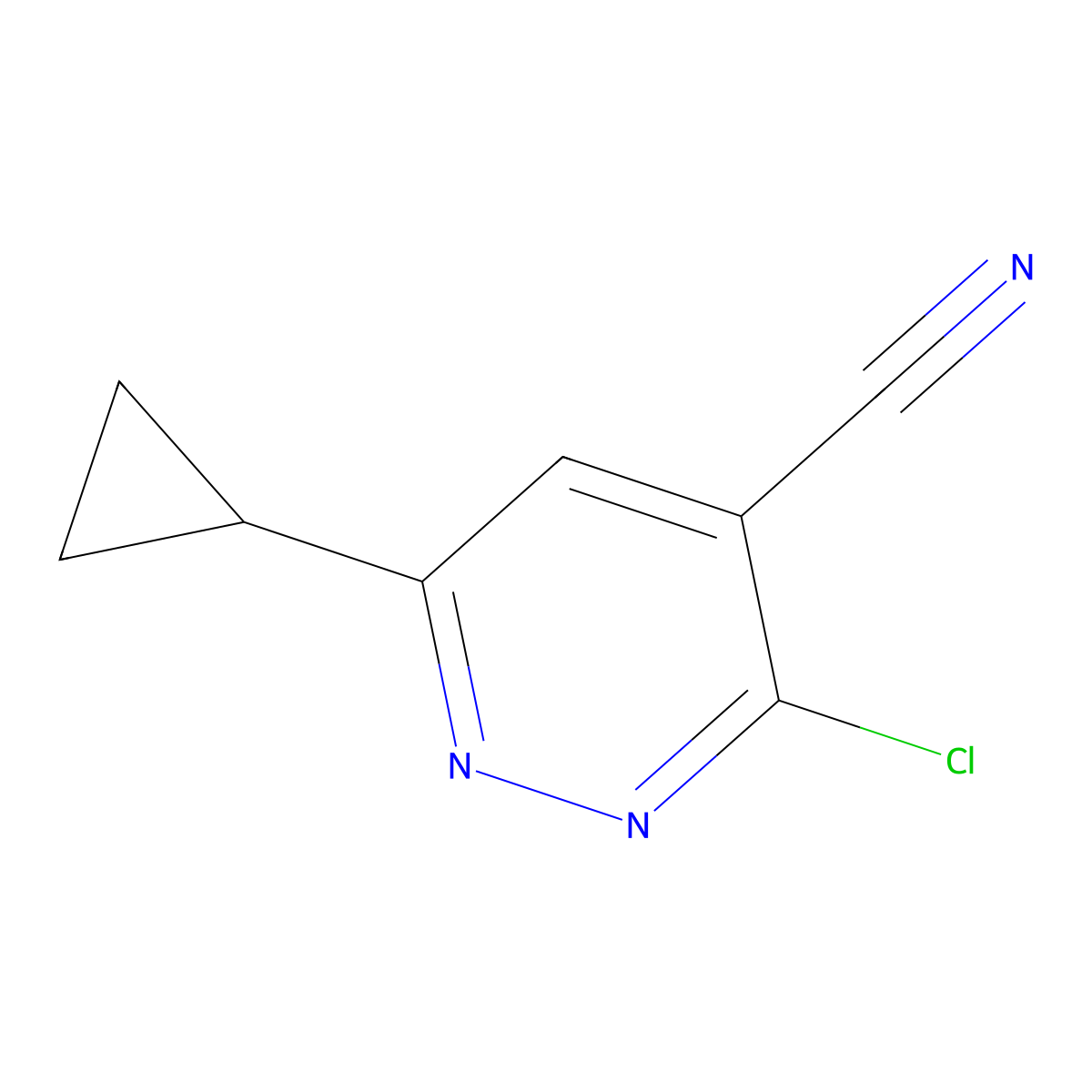 3-Chloro-6-cyclopropylpyridazine-4-carbonitrile molecular structure, CAS 1824345-60-9
