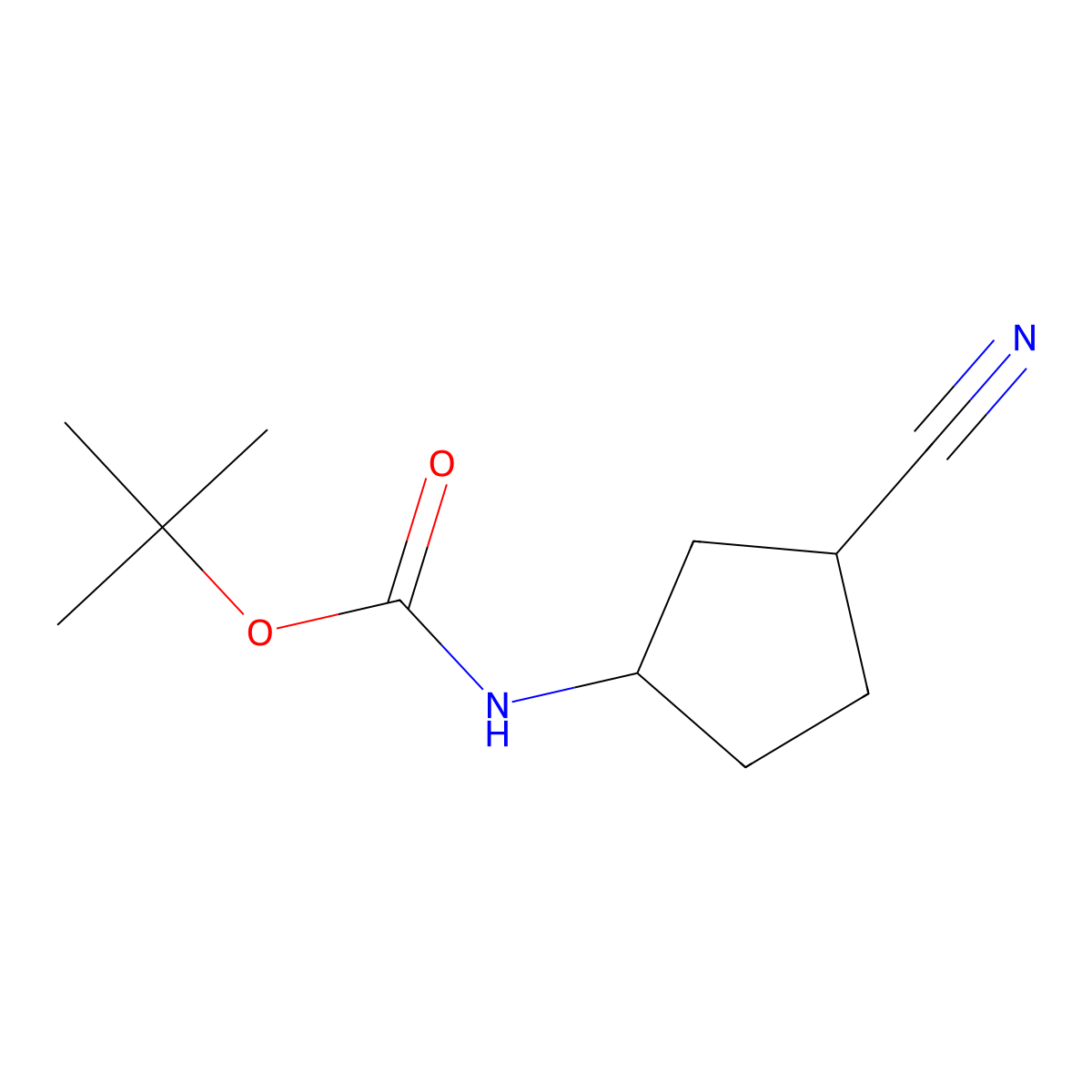 tert-butyl N-(3-cyanocyclopentyl)carbamate molecular structure, CAS 1824346-52-2