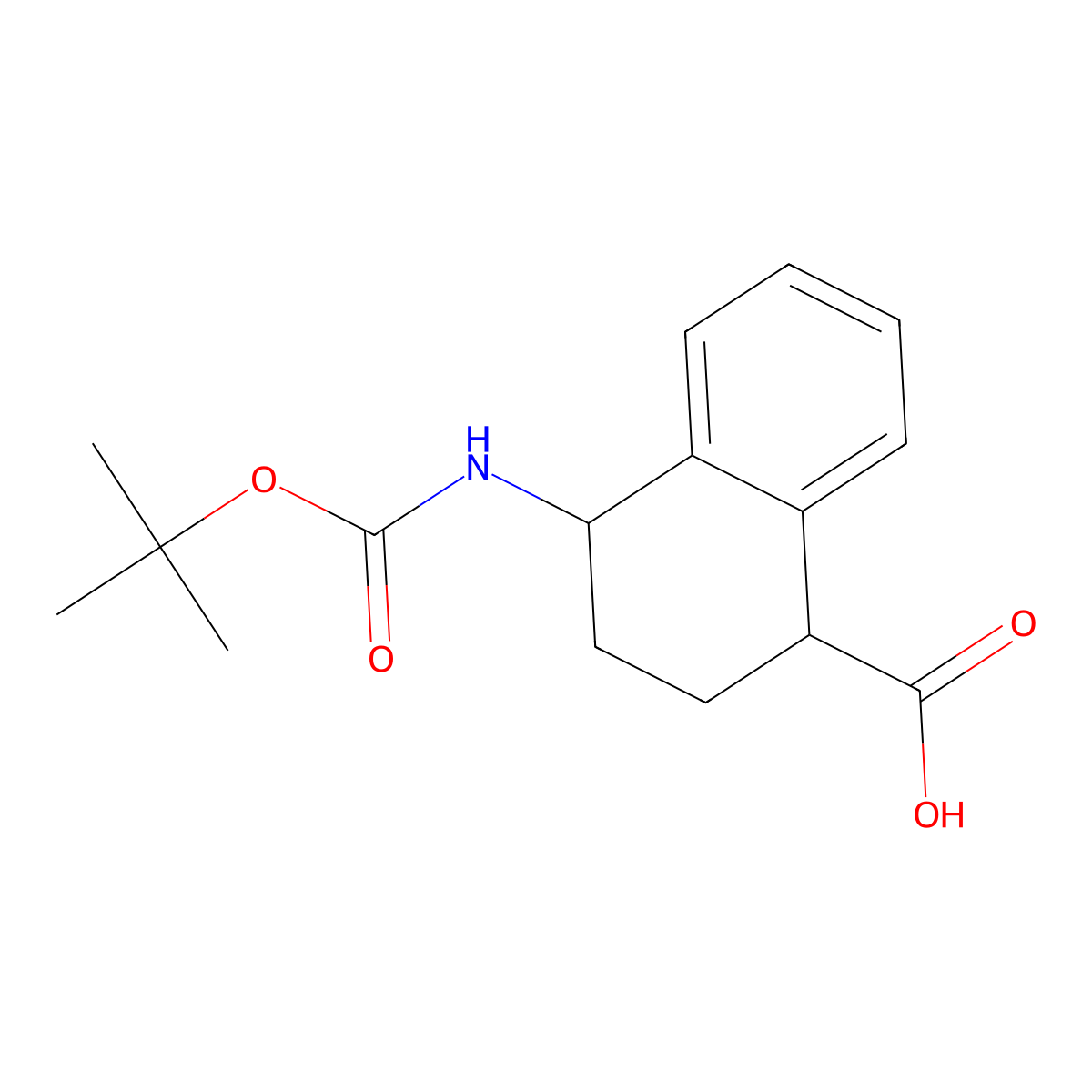4-(((Tert-butoxy)carbonyl)amino)-1,2,3,4-tetrahydronaphthalene-1-carboxylic acid molecular structure, CAS 1824346-58-8