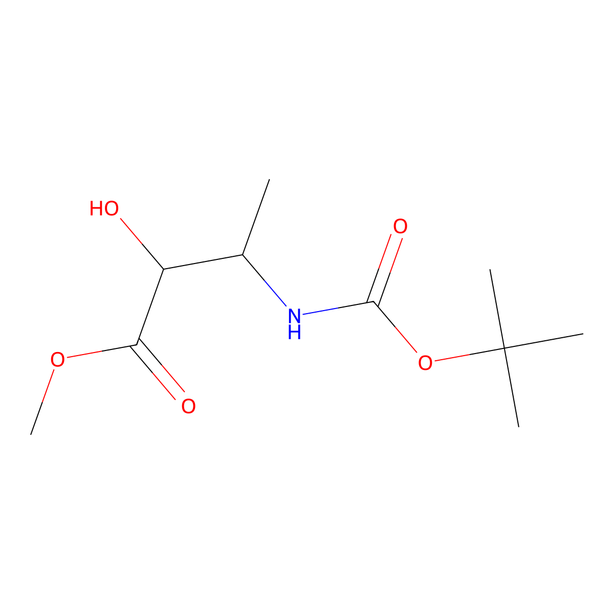 (2S,3R)-Methyl 3-(tert-butoxycarbonylamino)-2-hydroxybutanoate molecular structure, CAS 1824346-86-2