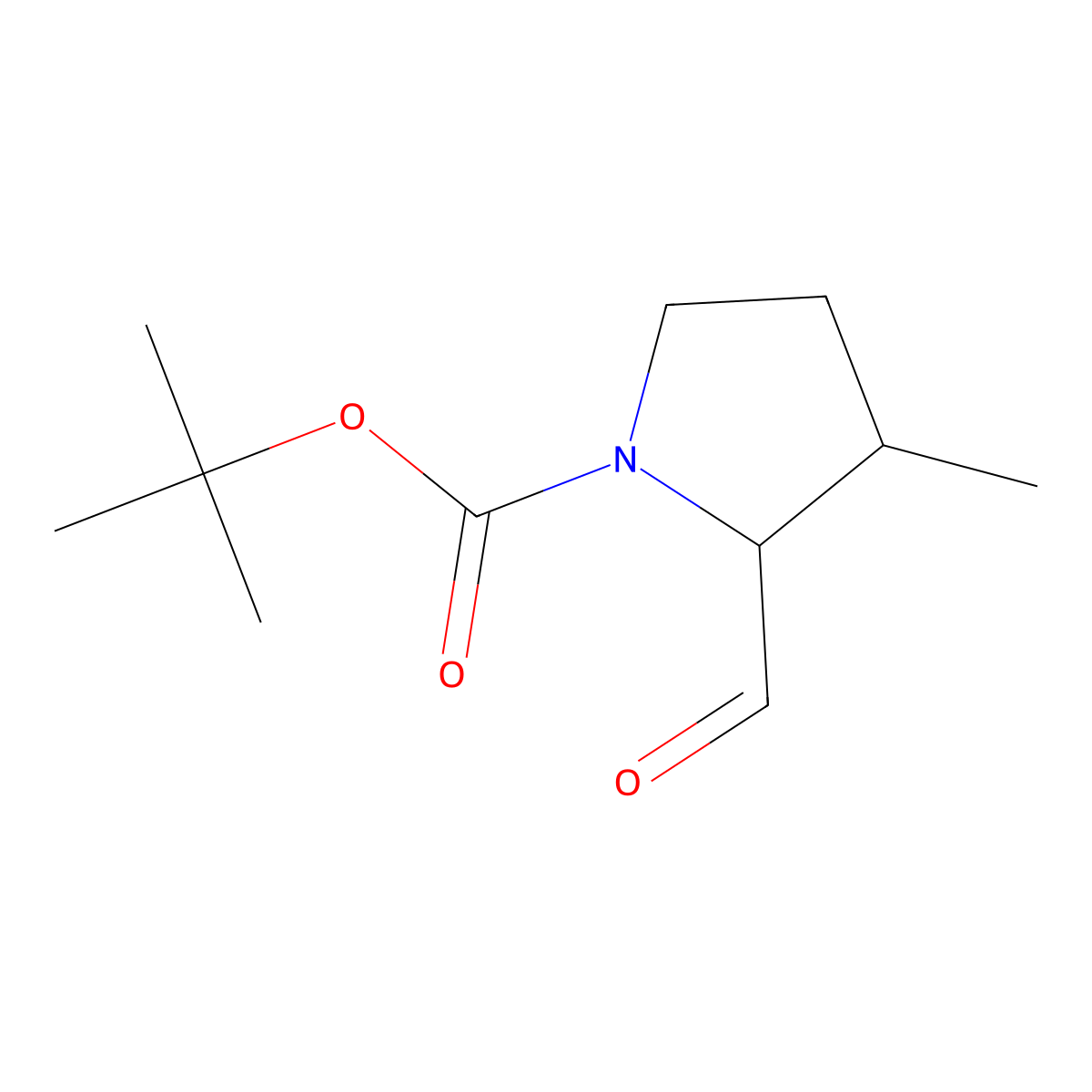 Tert-butyl 2-formyl-3-methylpyrrolidine-1-carboxylate molecular structure, CAS 1824347-51-4