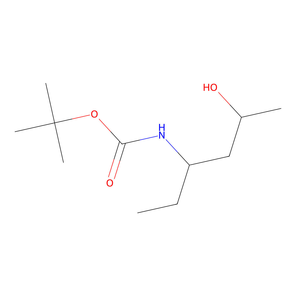 tert-butyl N-(5-hydroxyhexan-3-yl)carbamate molecular structure, CAS 1824347-87-6