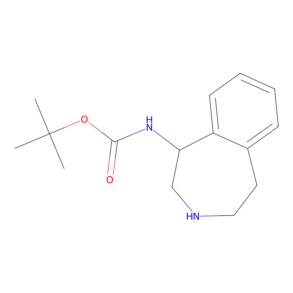 tert-butyl N-(2,3,4,5-tetrahydro-1H-3-benzazepin-1-yl)carbamate molecular structure, CAS 1824349-04-3